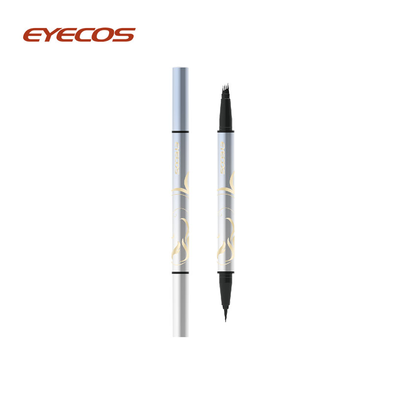 Stylo Eyeliner liquide multifonctionnel + crayon à sourcils 4 pinceaux